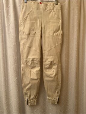Spanx Stretch Twill Cargo Jogger Pants in cream